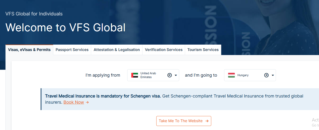 Select the home and destination countries
