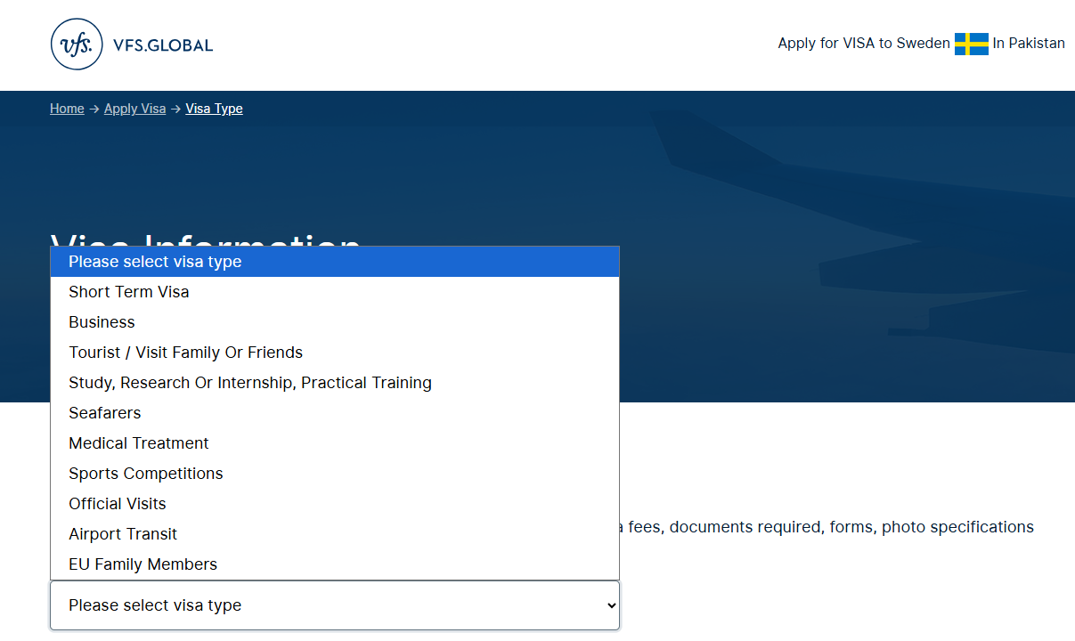 Choose a suitable visa type