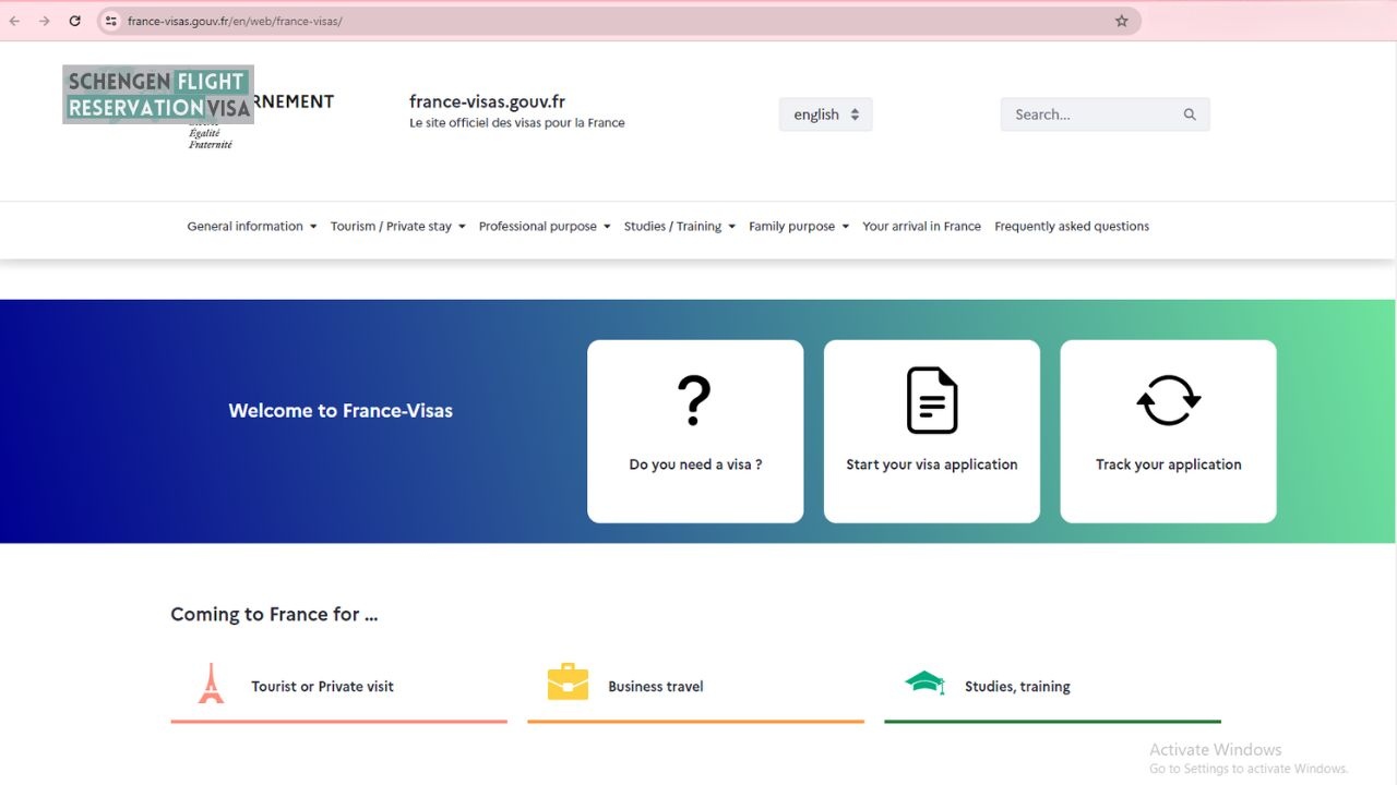 French Embassy application section