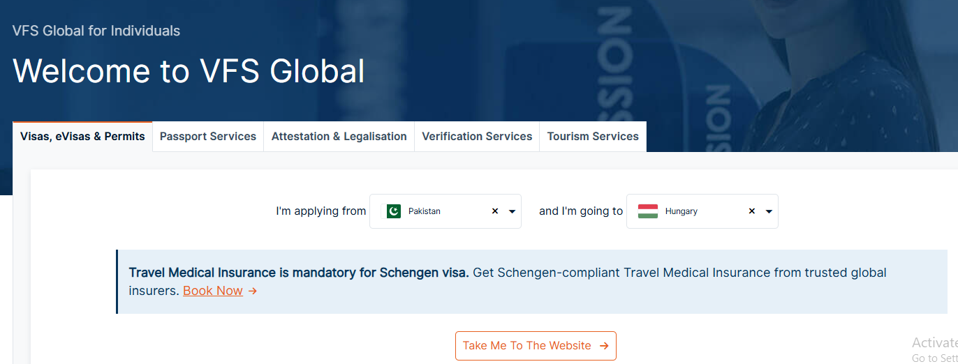 Specify the home and target countries