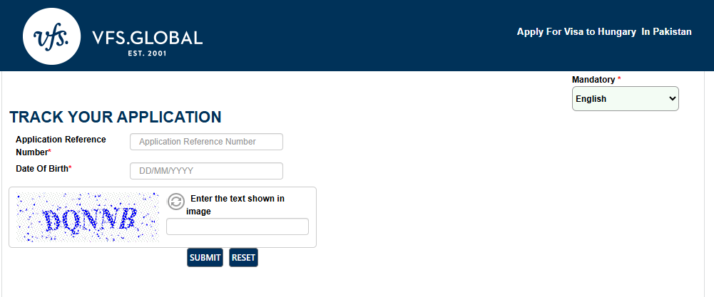 Track your visa application