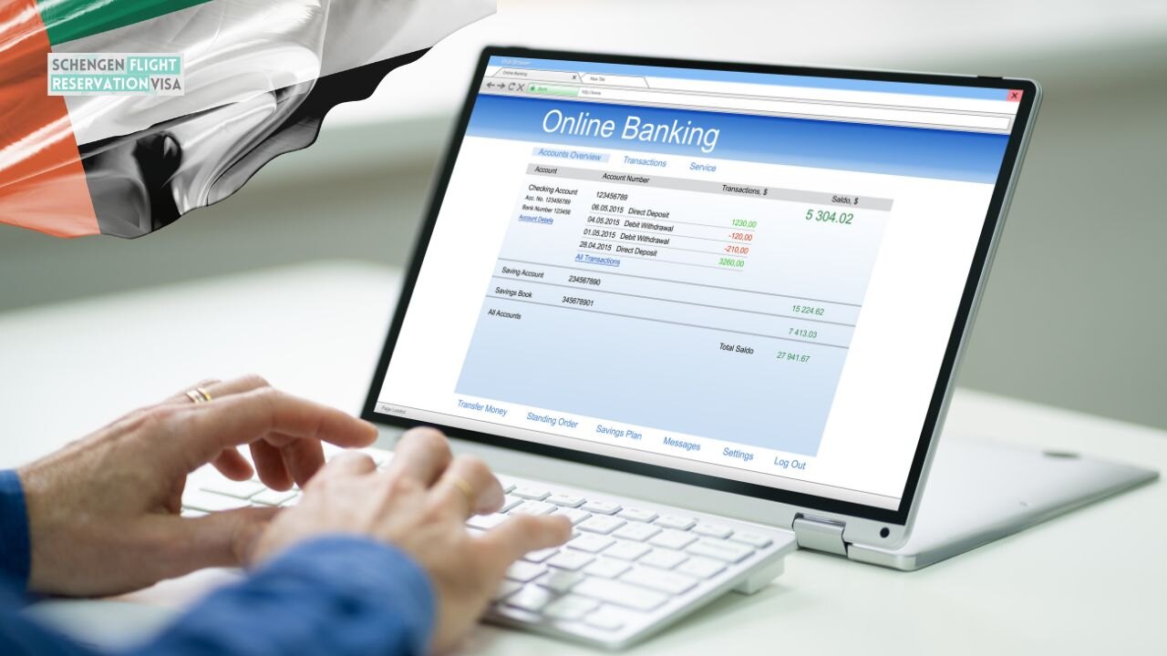 Person is checking UAE Bank Account Statement