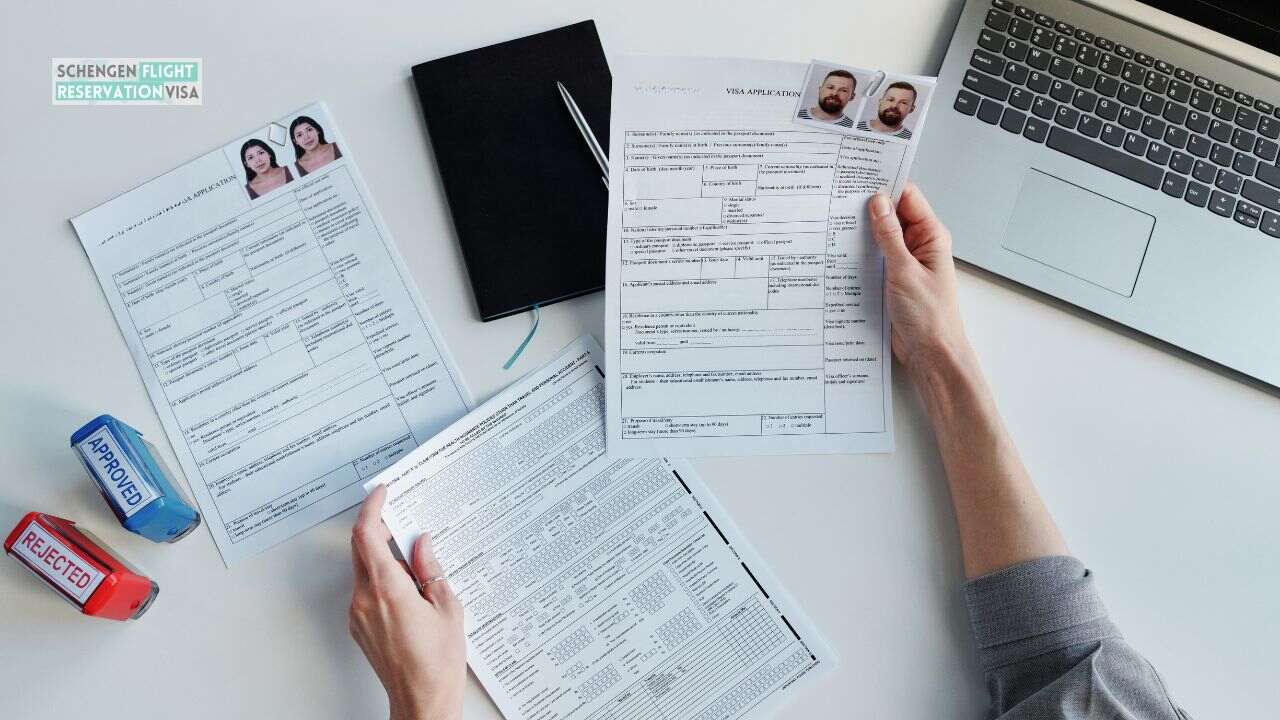 person is checking visa documents