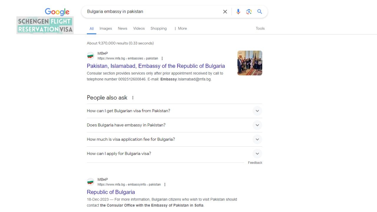 Search the website of the embassy