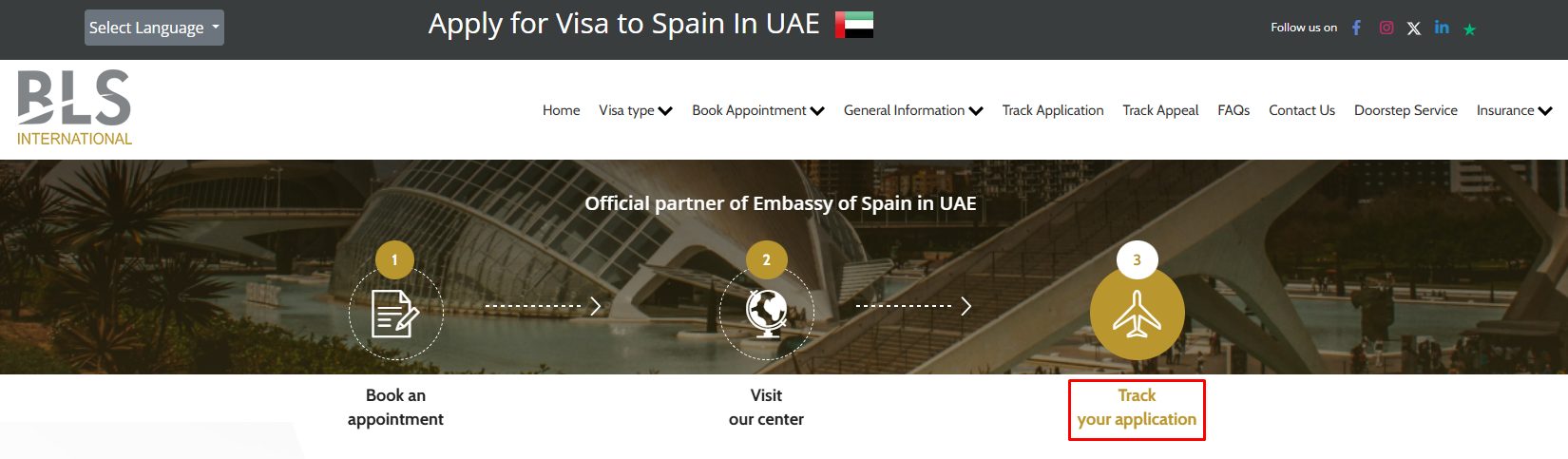Track your Spain visit visa application