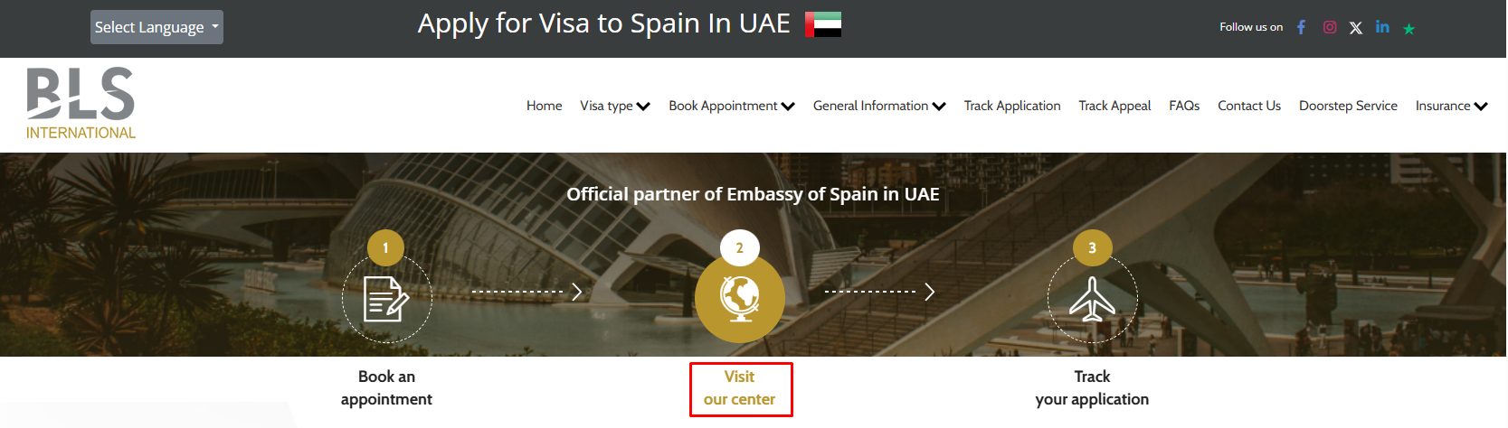 Visit the application center for submission
