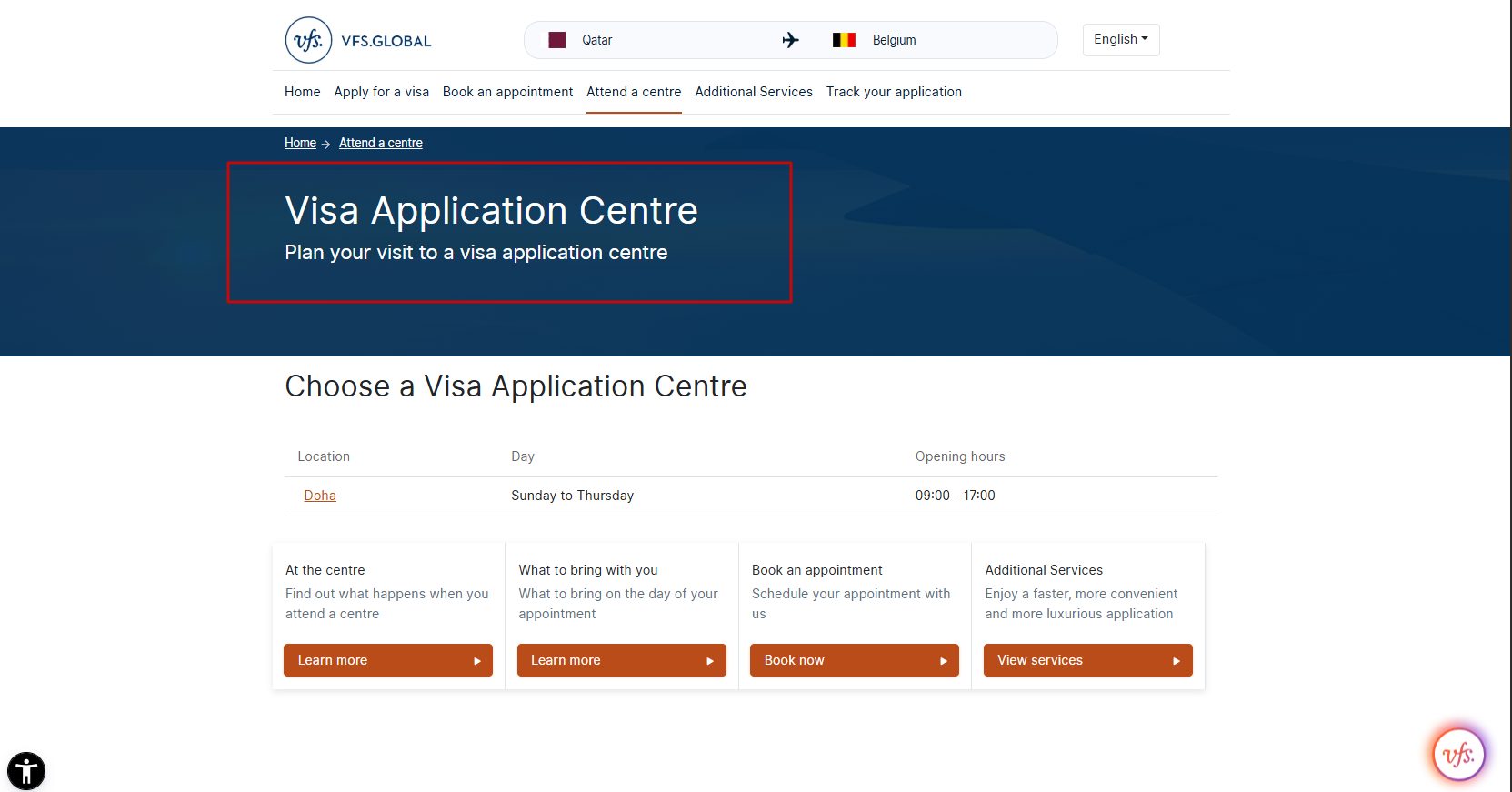 Attend a center Qatar-Belgium