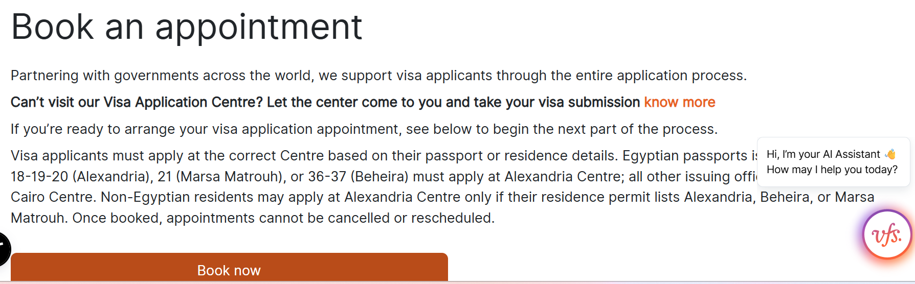 Book your Greek visa appointment from Egypt