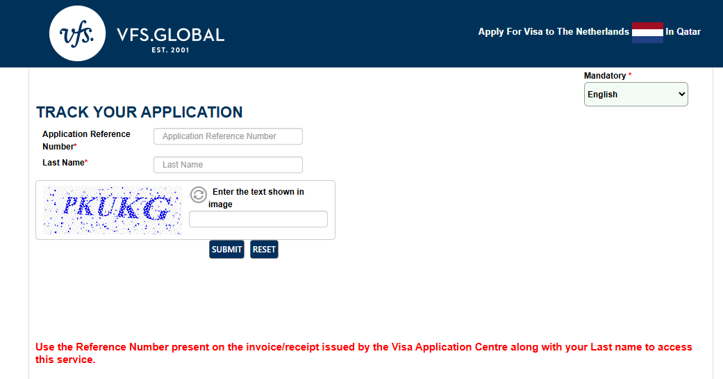 Track the Dutch visa application from Qatar