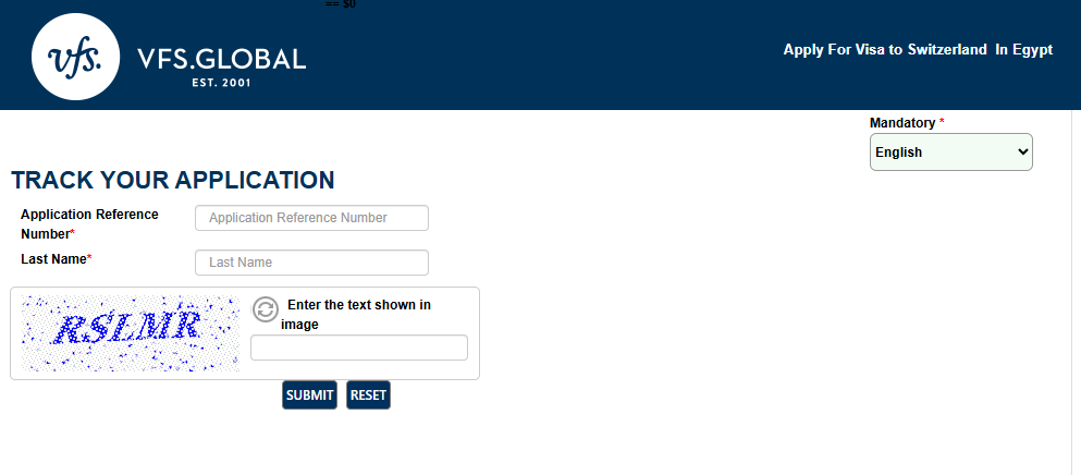 Track the status of your application