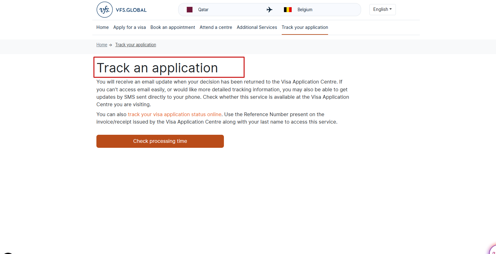Track your application