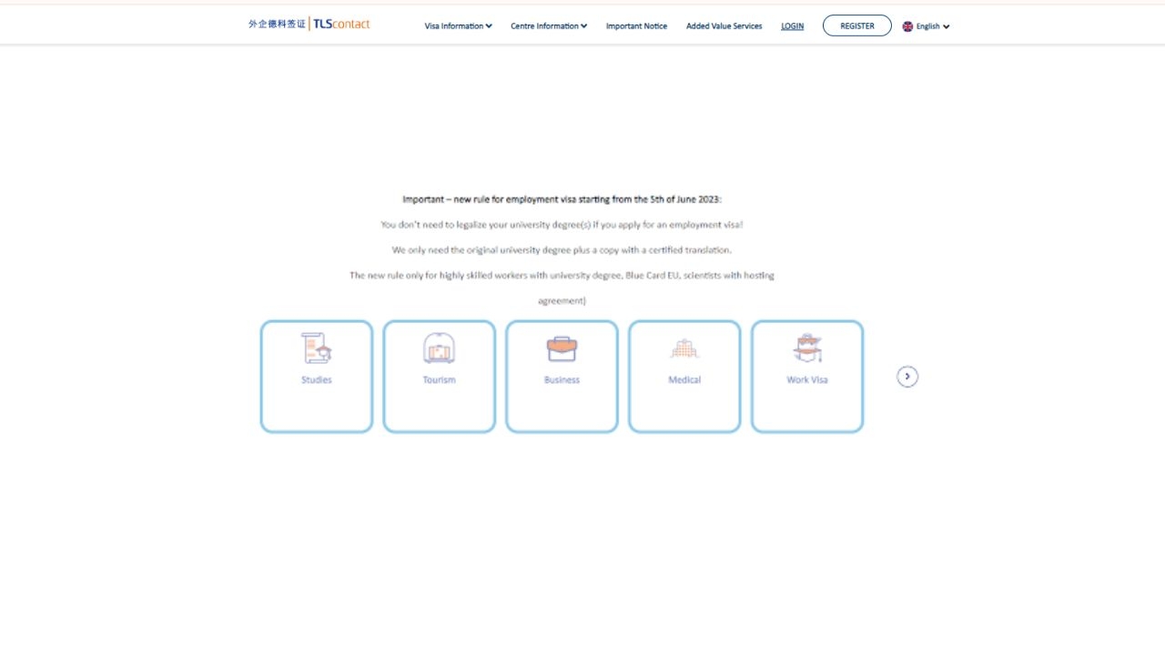 select the type of visa