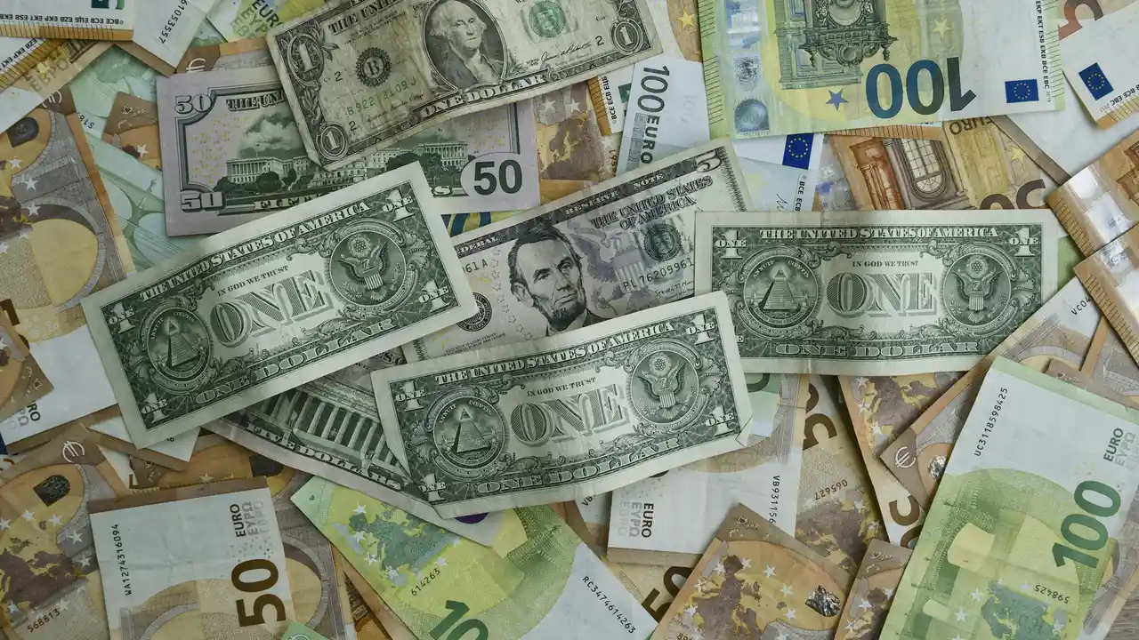 US dollar and euro currency notes symbolizing visa application fees. Informational image about the standard visa application fee from Egypt, visa costs, embassy fees, and international travel expenses.