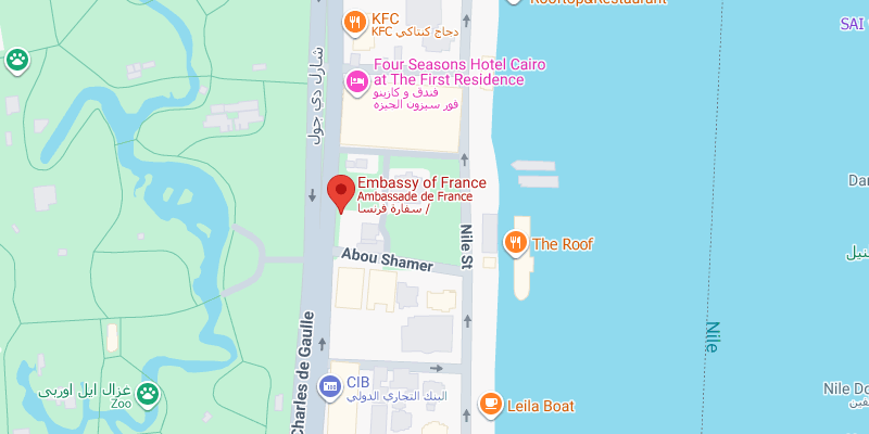 French Embassy Map in Egypt