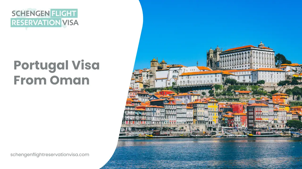 A promotional graphic featuring a scenic view of Porto, Portugal, with its iconic colorful hillside buildings along the Douro River under a clear blue sky. The left side of the image has a clean white overlay with the text
