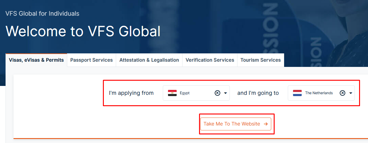 Select the right countries