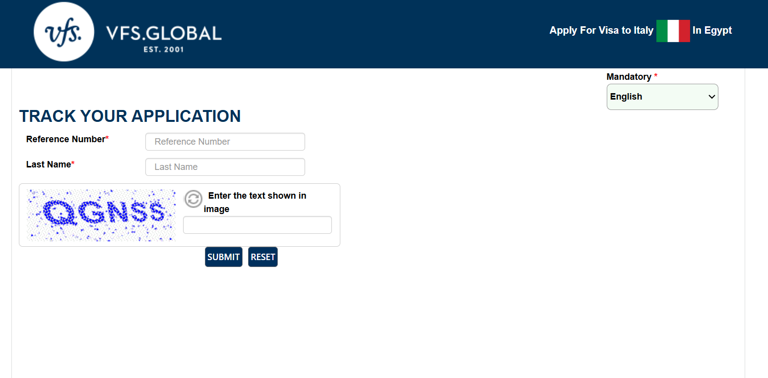 Track your legalized Italian visa application