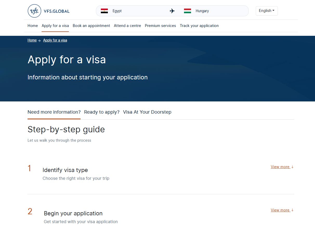 Visa Type VFS