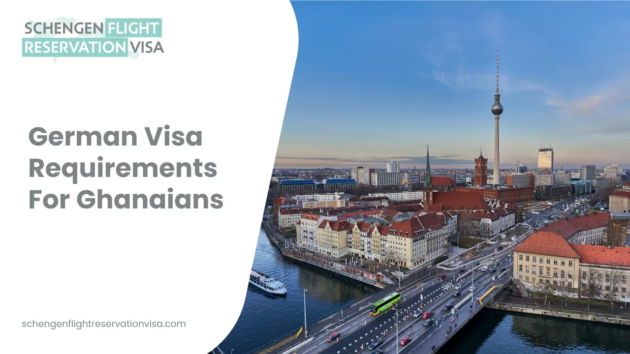 German visa requirements for Ghanaians – panoramic view of Berlin city skyline with the TV Tower (Fernsehturm), River Spree, and historic buildings, representing Schengen visa application and travel to Germany from Ghana.