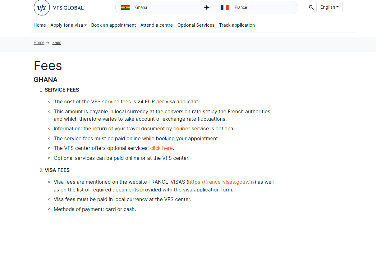 Visa Fee Ghana