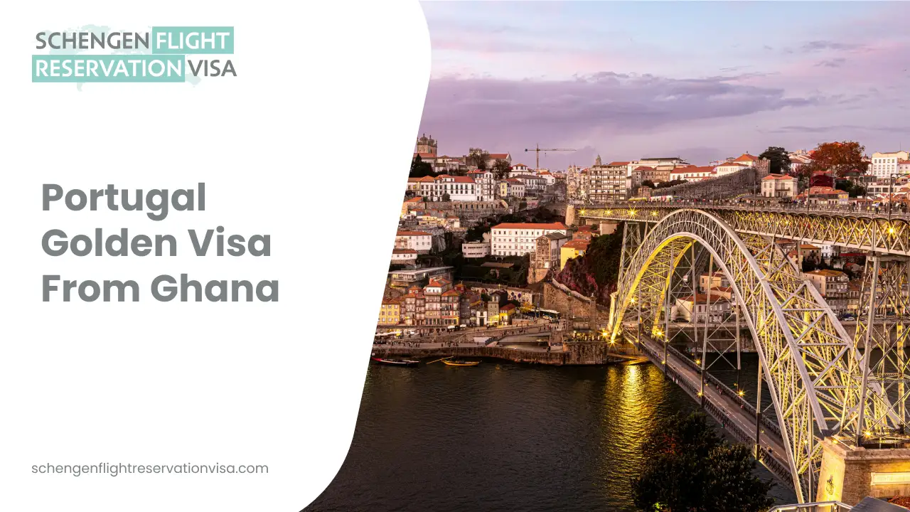 Portugal Golden Visa from Ghana – Porto city skyline with Dom Luís I Bridge over the Douro River, representing Portugal investment visa and Schengen residency options for Ghanaian applicants.