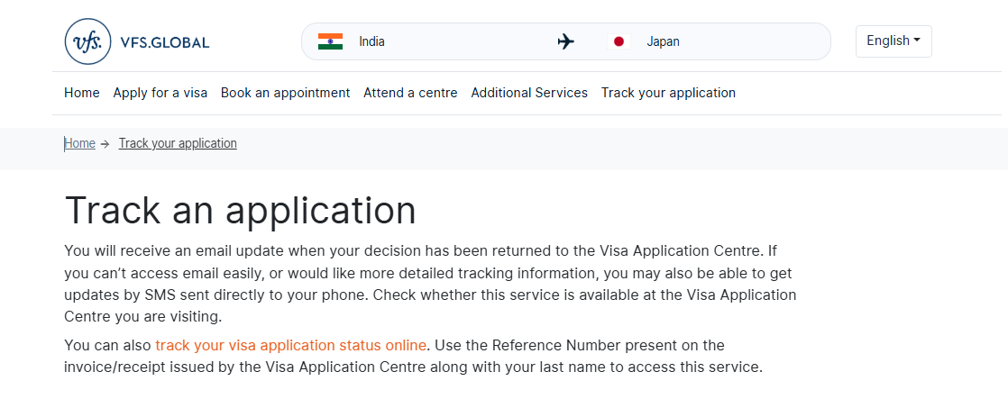 Track the application