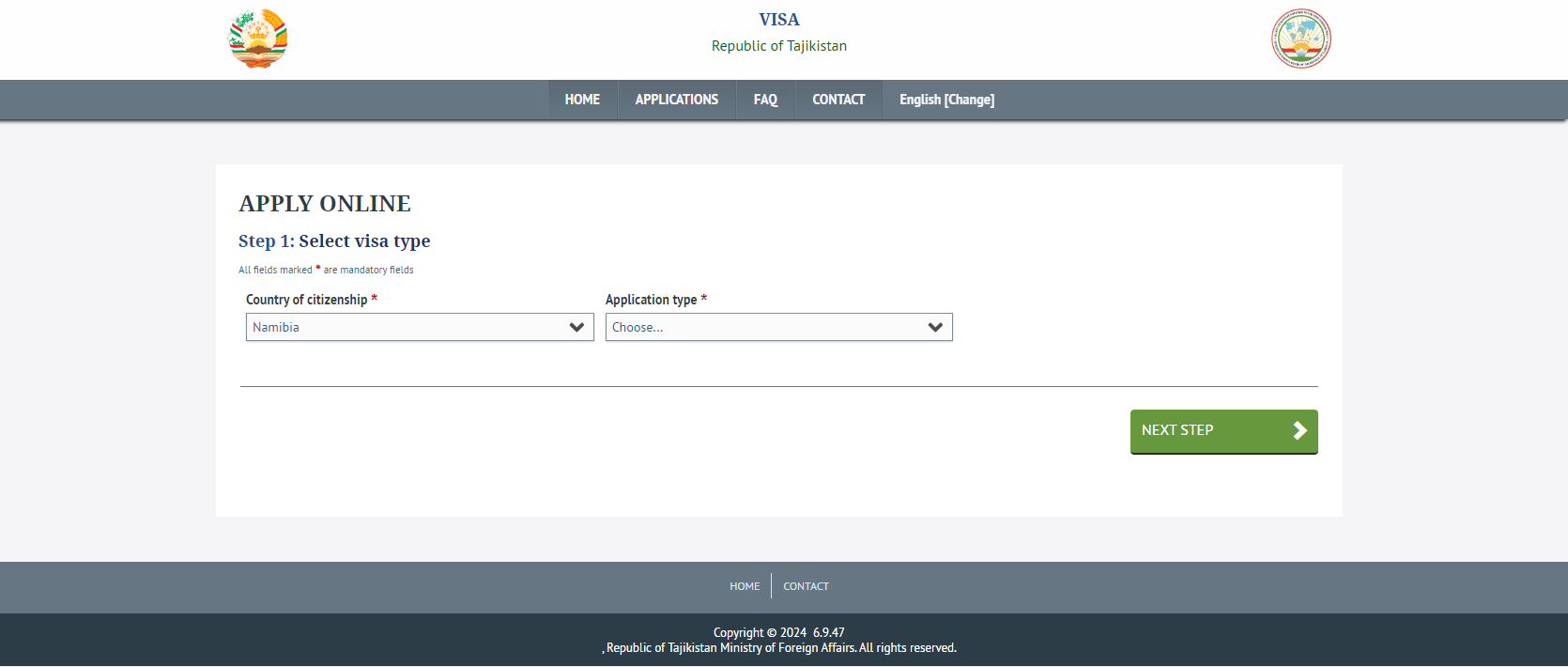 Select Your country & Visa Type
