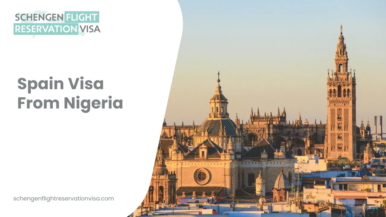An architectural view of the Seville Cathedral in Spain under a clear sky, with text on the left reading 