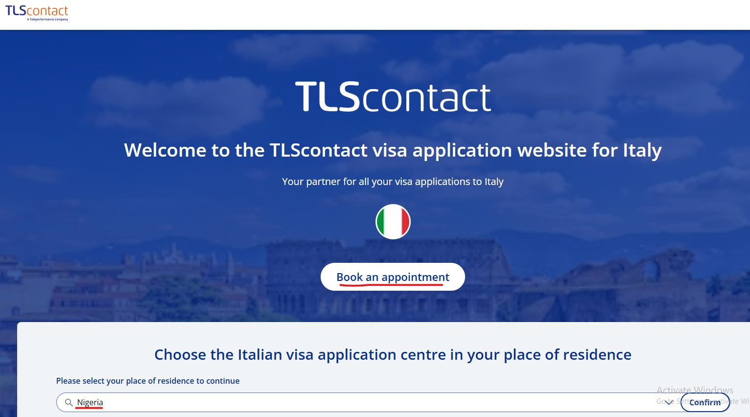 Book your appointment through the same website