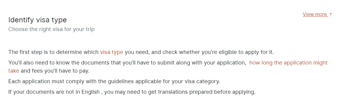 Choose Visa Types