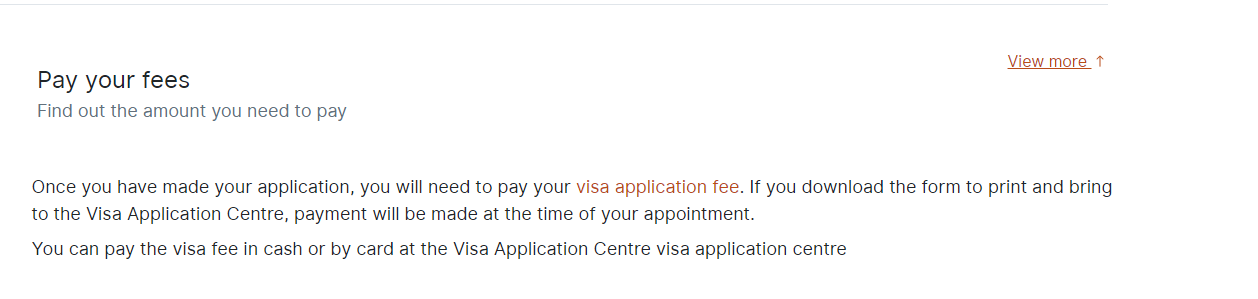 Pay Visa Fee
