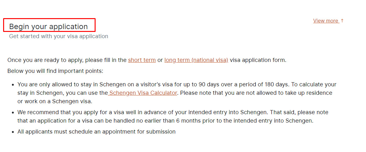 start your application process