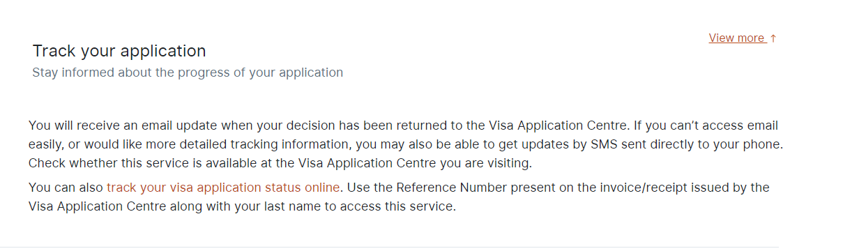 track your visa application