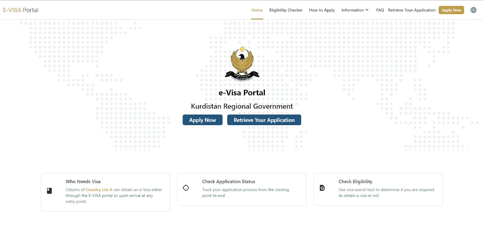 website of the Kurdistan Regional Government