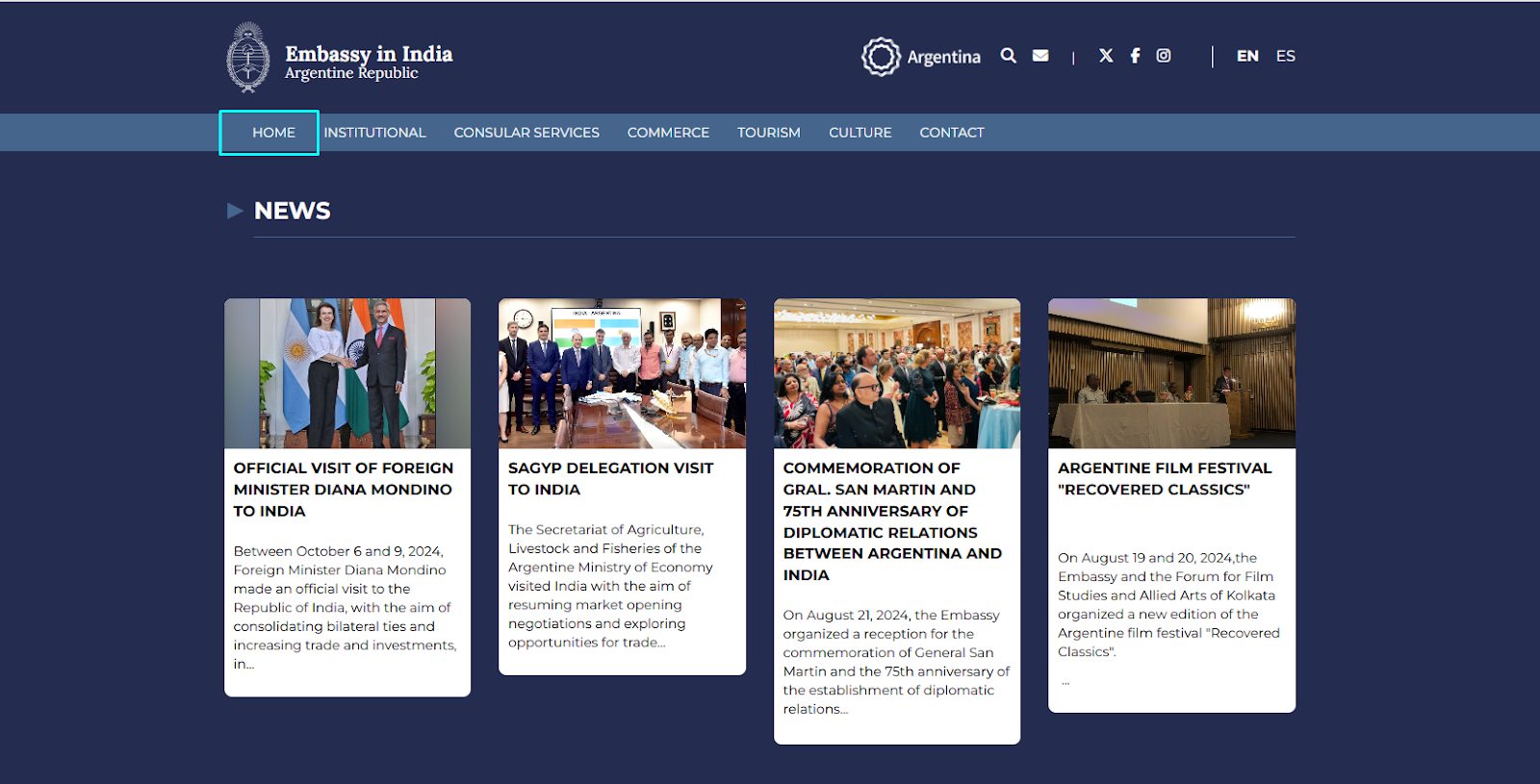 Argentina embassy website