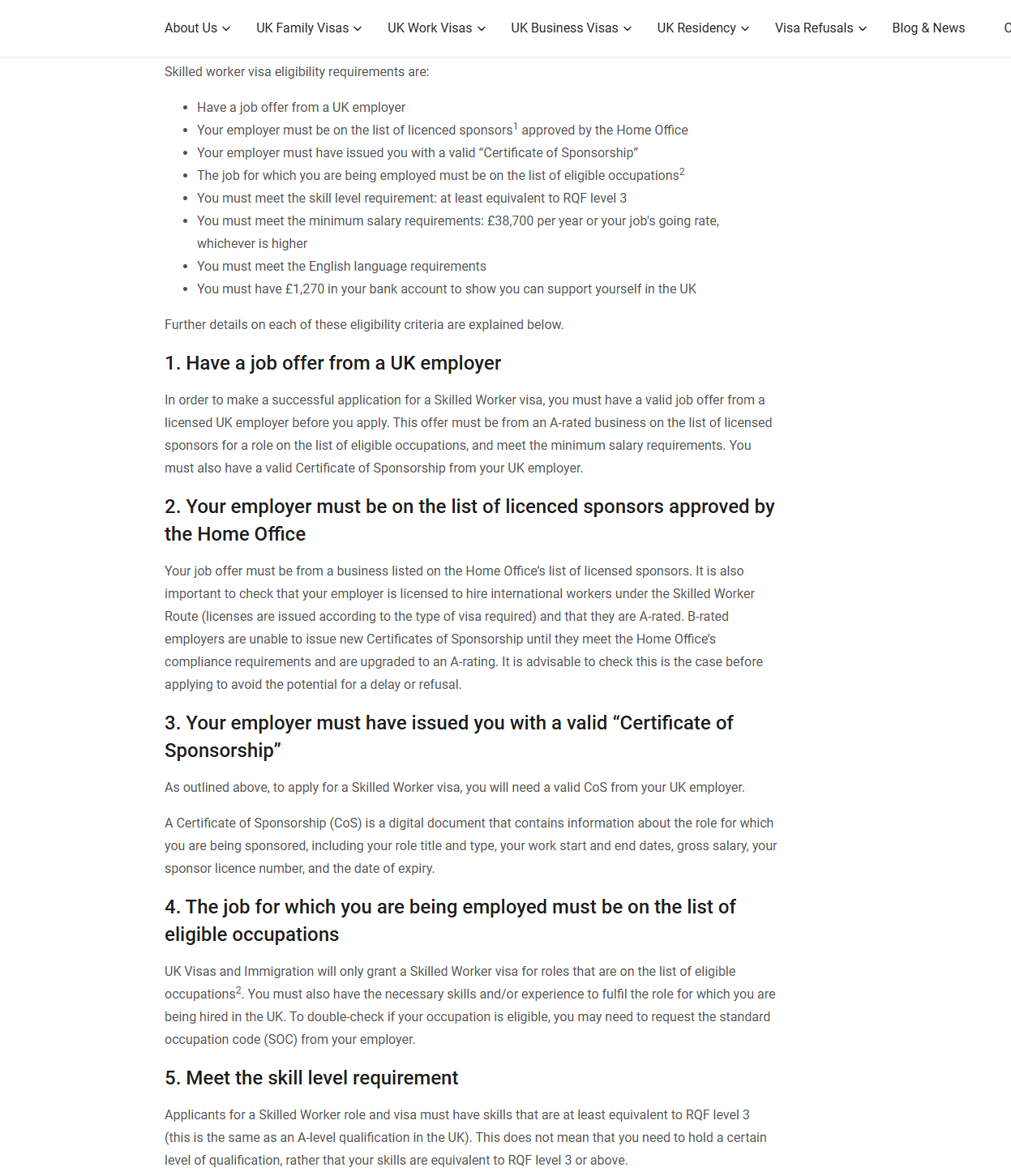 Eligibility Criteria for a UK Work Permit Visa