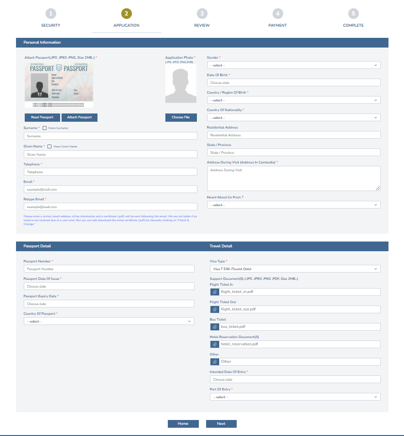 Fill your visa Application Form and upload the photos there
