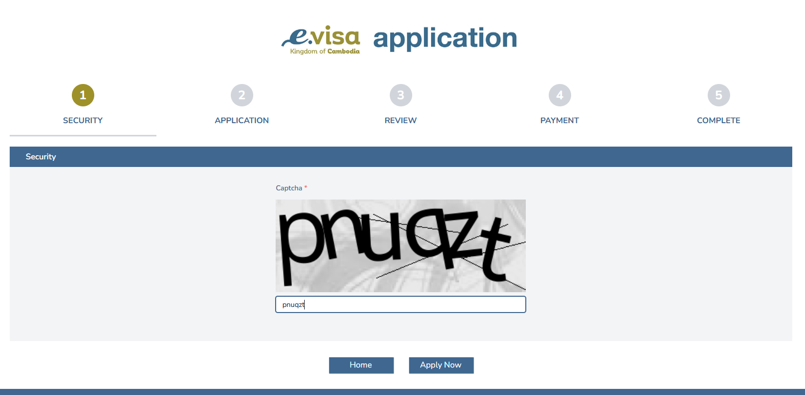 First, provide the “Security” and click on “Apply now”