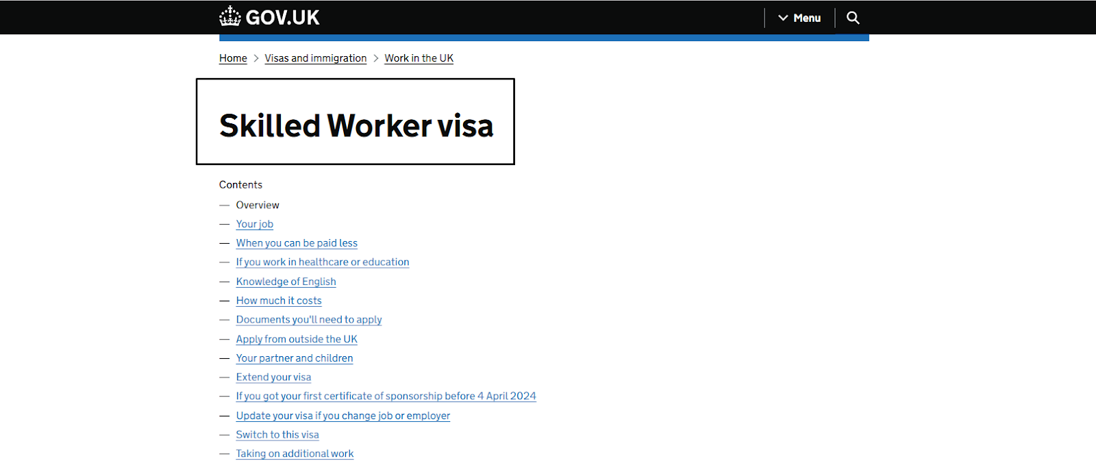 Skilled Worker Visa