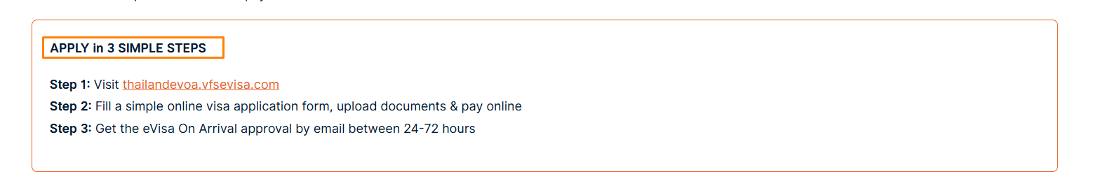3 steps to apply for Thailand eVOA