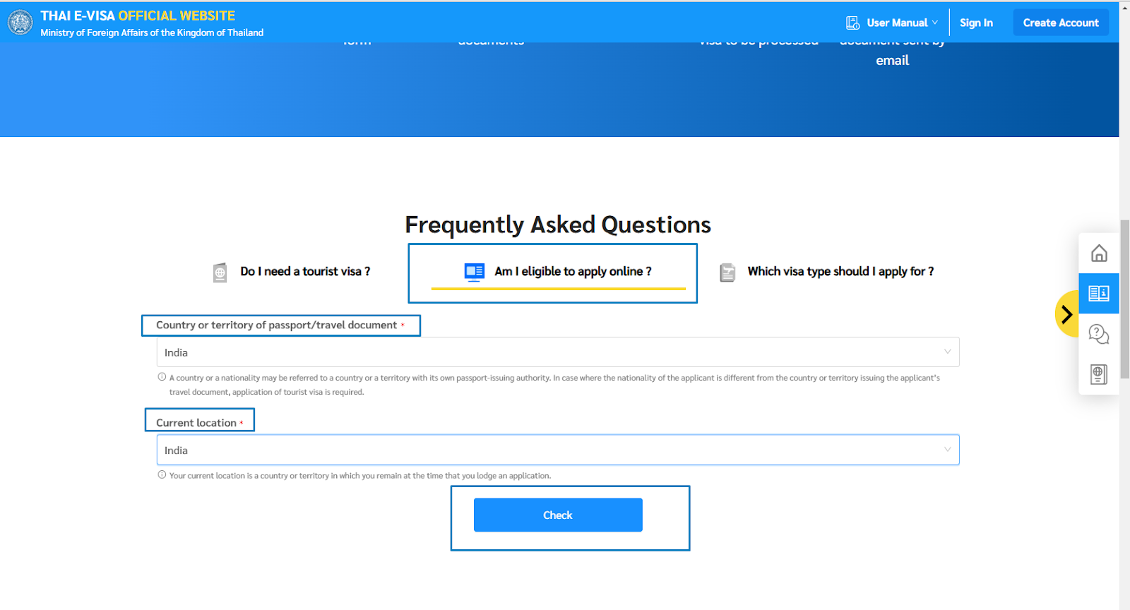Check eligibility