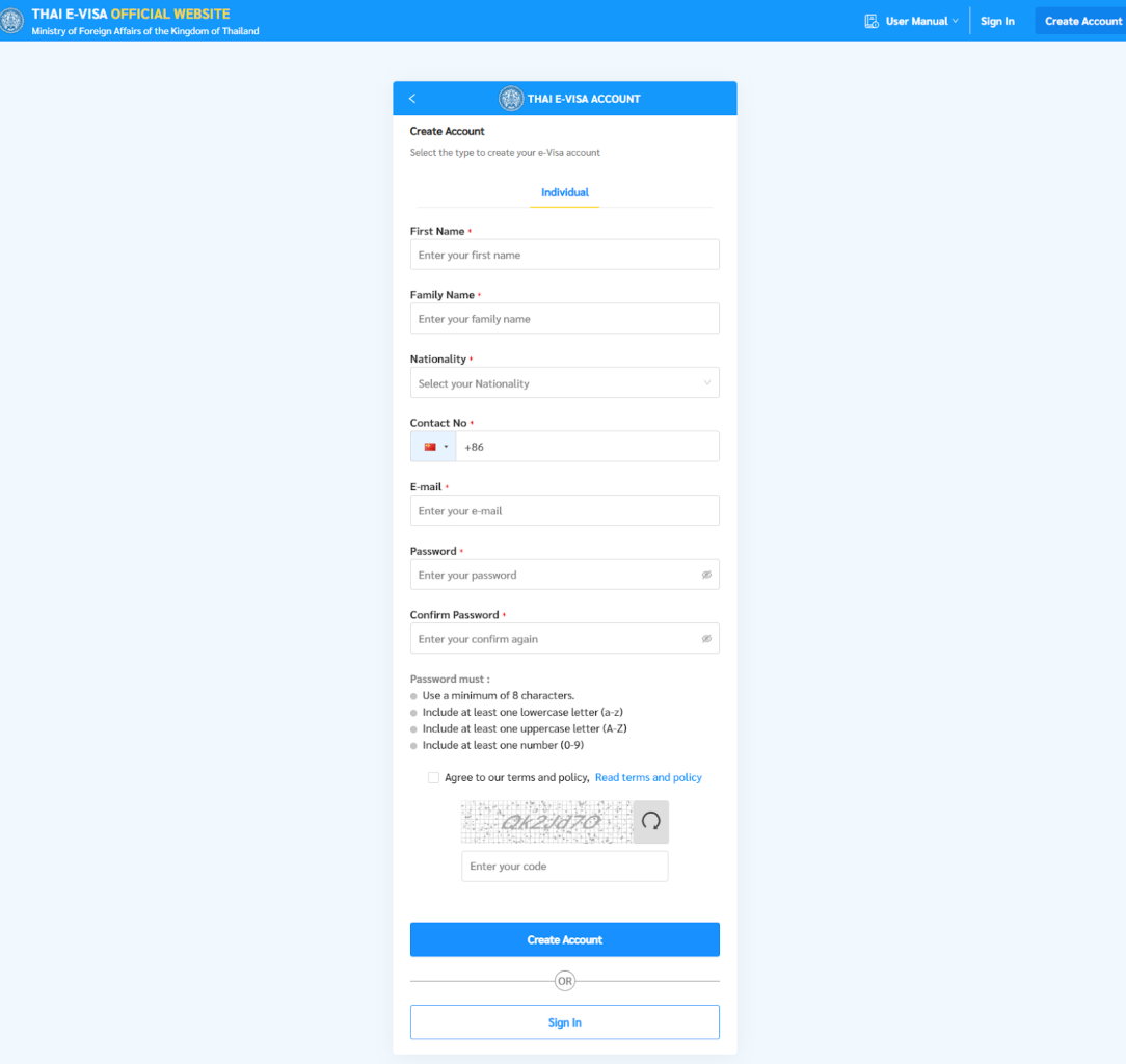 Create Thai Account