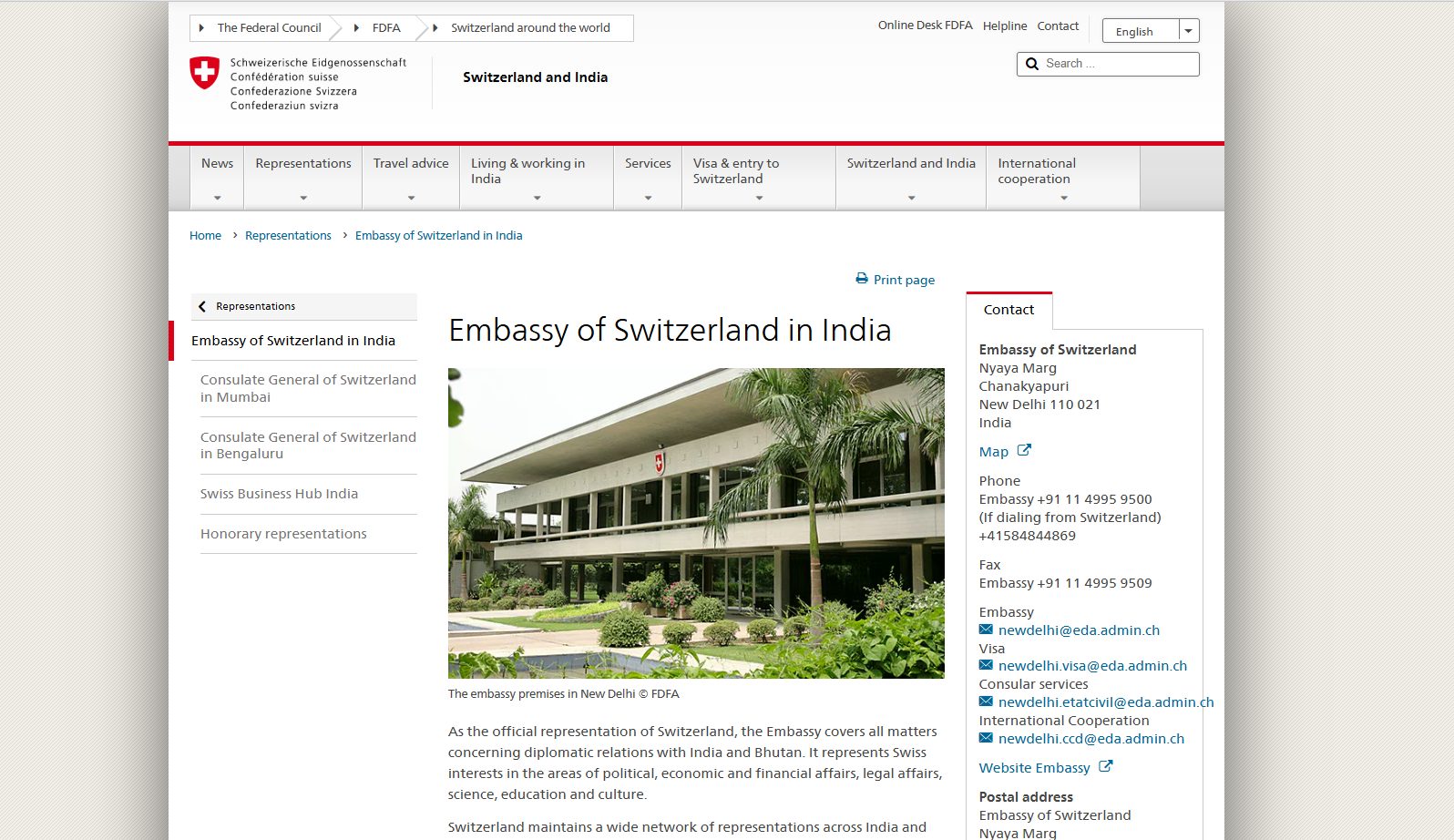 Embassy of Switzerland in New Delhi