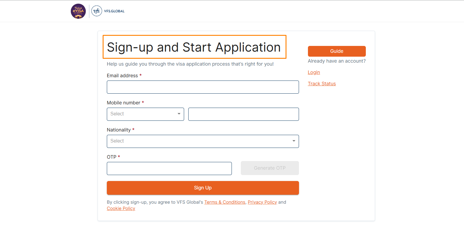Register your account