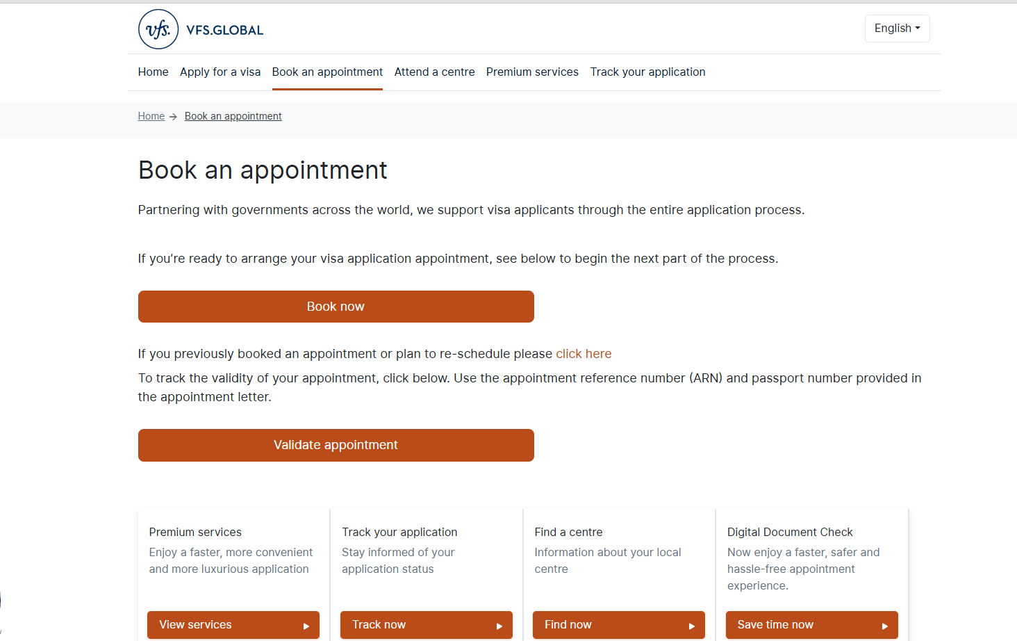 the appointment booking portal