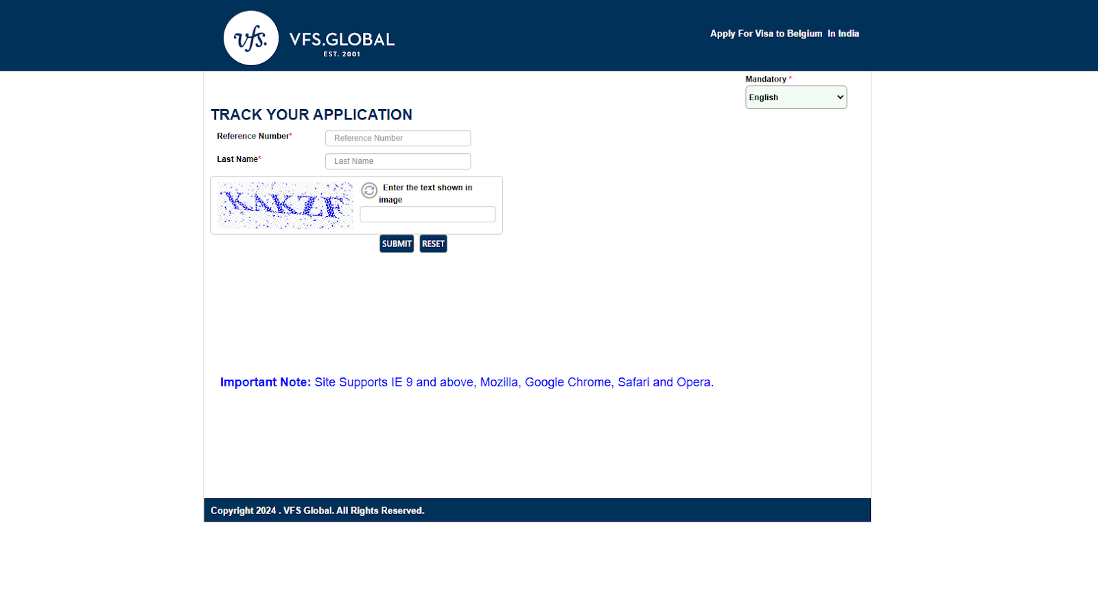 track your Belgium visa application