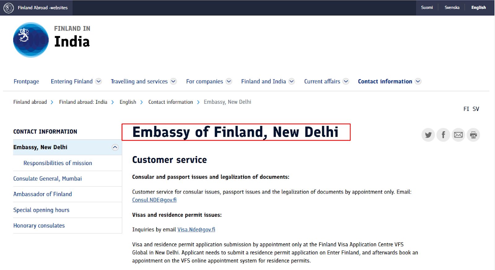 Finnish Embassy in New Delhi
