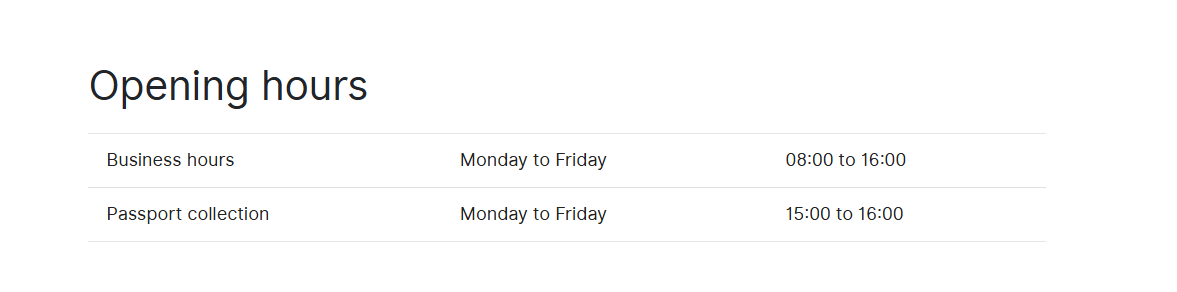 Opening Hours of VFS Global