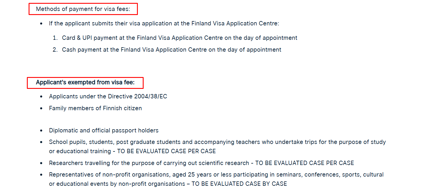 Methods of fees payment