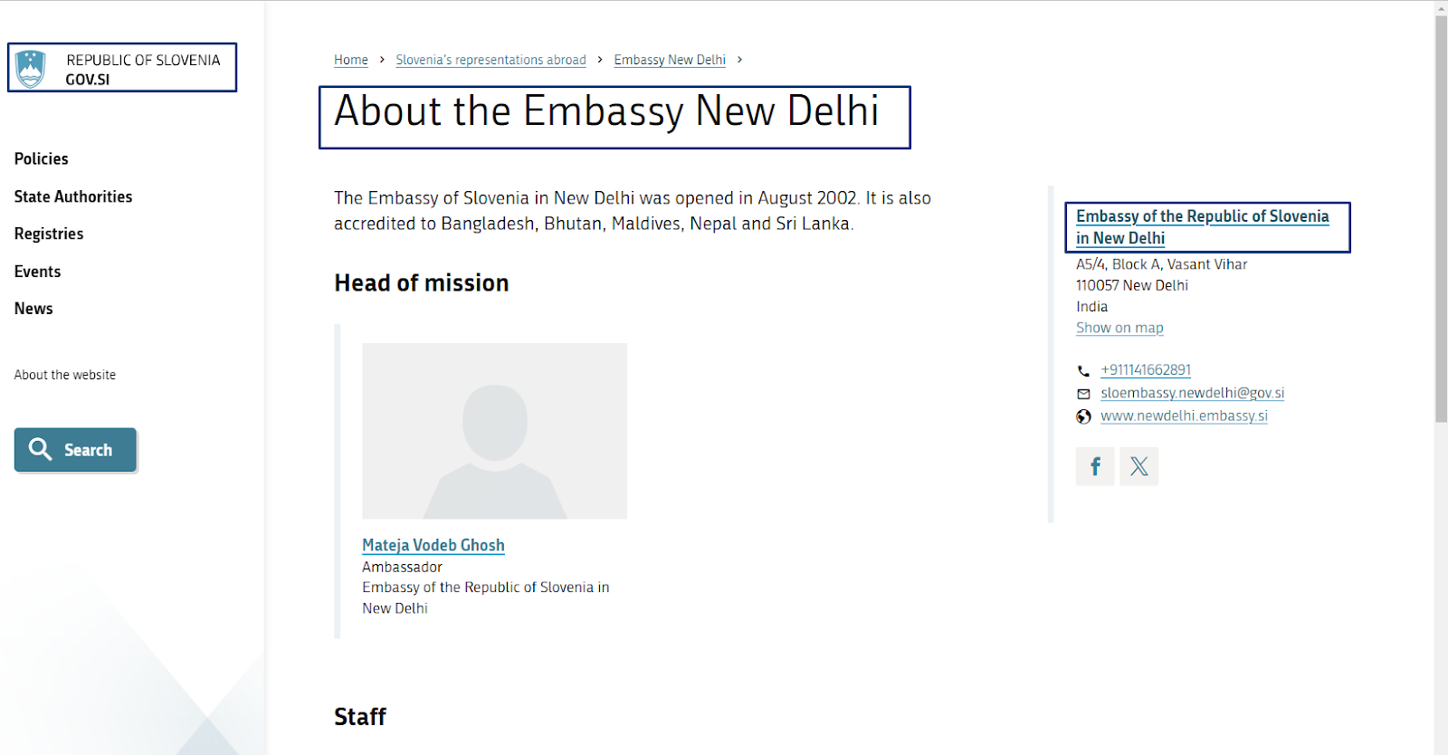 Slovenian Consulate in New Delhi